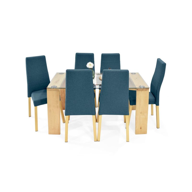 MICA - Juego de Comedor 6 Personas Rectangular Lucena Mica - Mueble