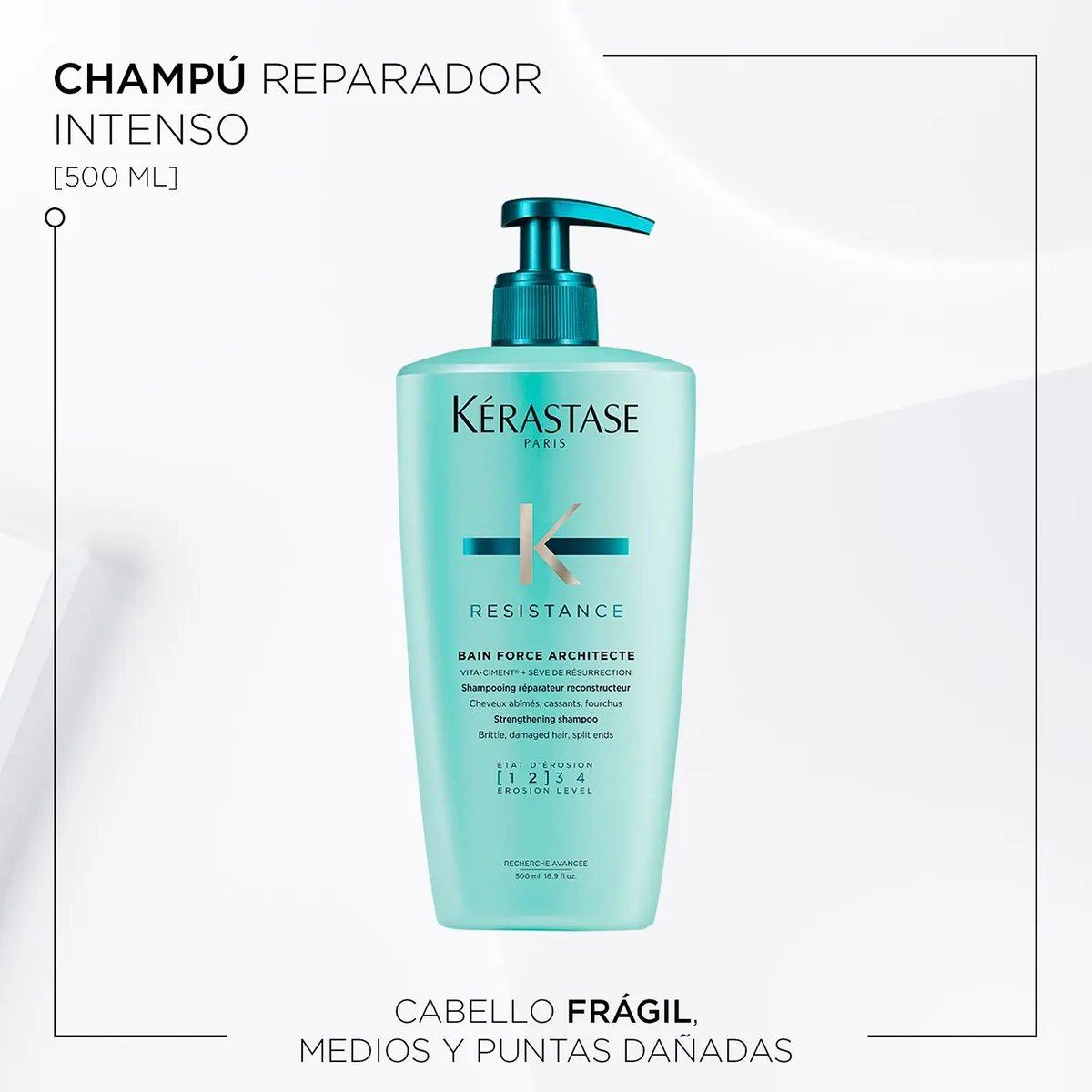 KERASTASE - Shampoo Kérastase Résistance Force Architecte Reparación Cabello Dañado 500Ml