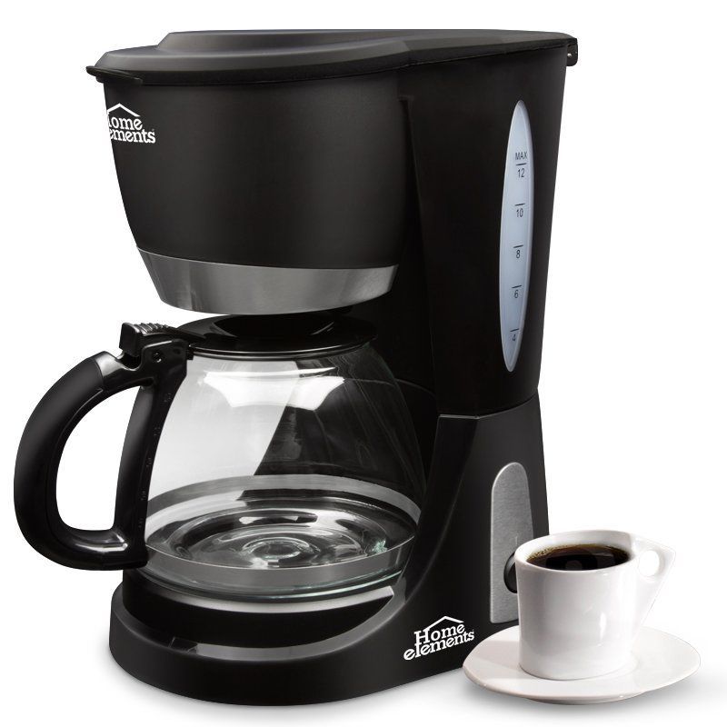 HOME ELEMENTS - Cafetera electrica Home Elements 12 tazas vidrio