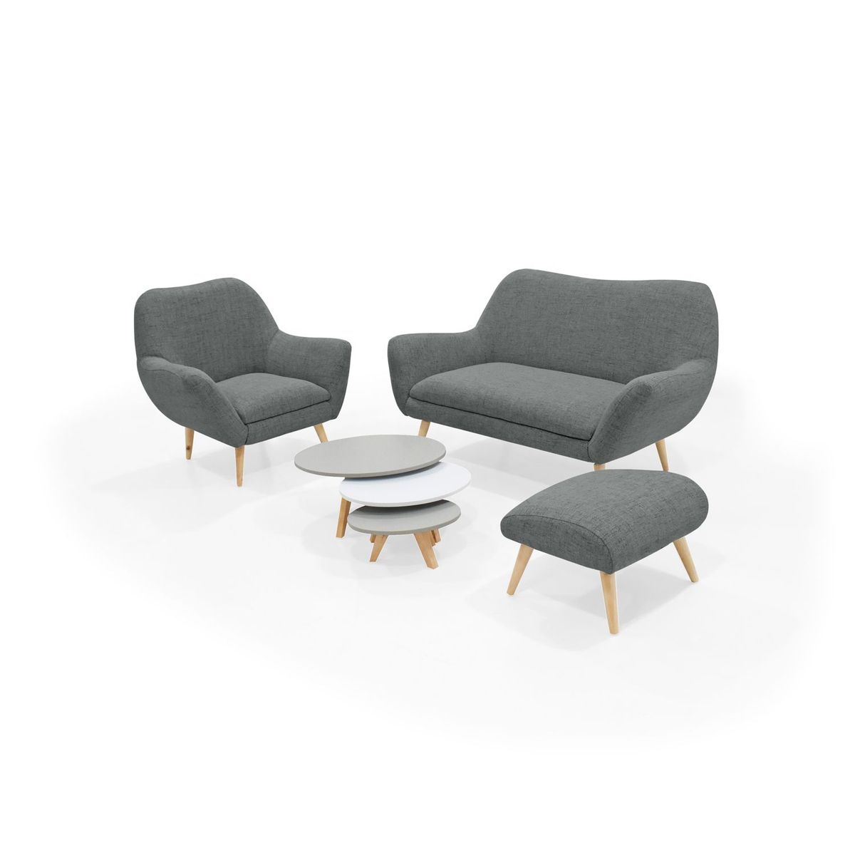 MICA - Sala Colima en tela con mesas Mica - Mueble