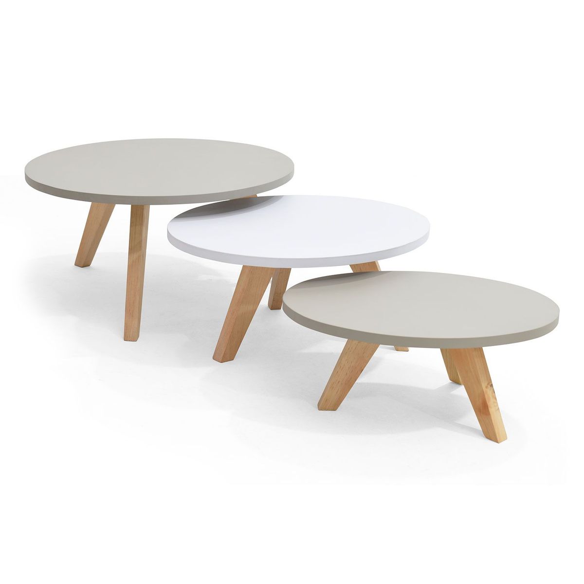 MICA - Set X3 Mesa Ovalada Aglomerado Colima 50 X 25 X 60