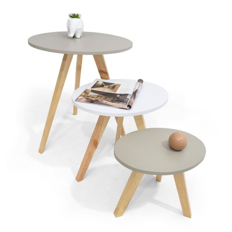MICA - Mesa Auxiliar Moderna Ovalada en Aglomerado MDF 50 x 59 x 60 cm Mica  - Mueble