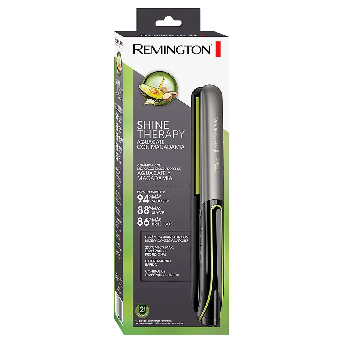 REMINGTON - Plancha de Cabello Remington con Aguacate y Macadamia, S12A-110F