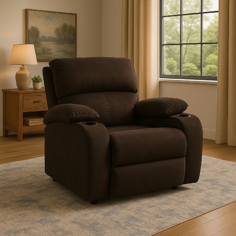 MICA - Silla Reclinable Moderna 1 Puesto Microfibra Push Arm New Rest 82 x 92 x  95 cm Mica - Mueble