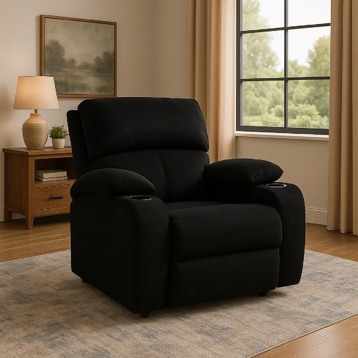 MICA - Silla Reclinable Moderna 1 Puesto Microfibra Push Arm New Rest 82 x 92 x  95 cm Mica - Mueble