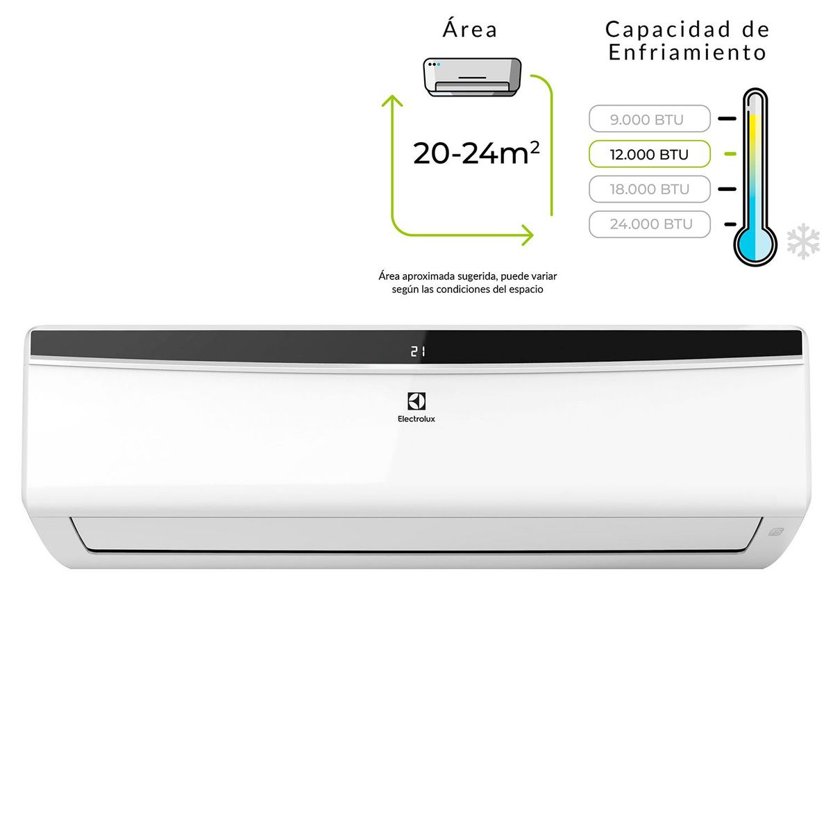 ELECTROLUX - Aire Acondicionado Electrolux 12000 BTU 220V Inverter