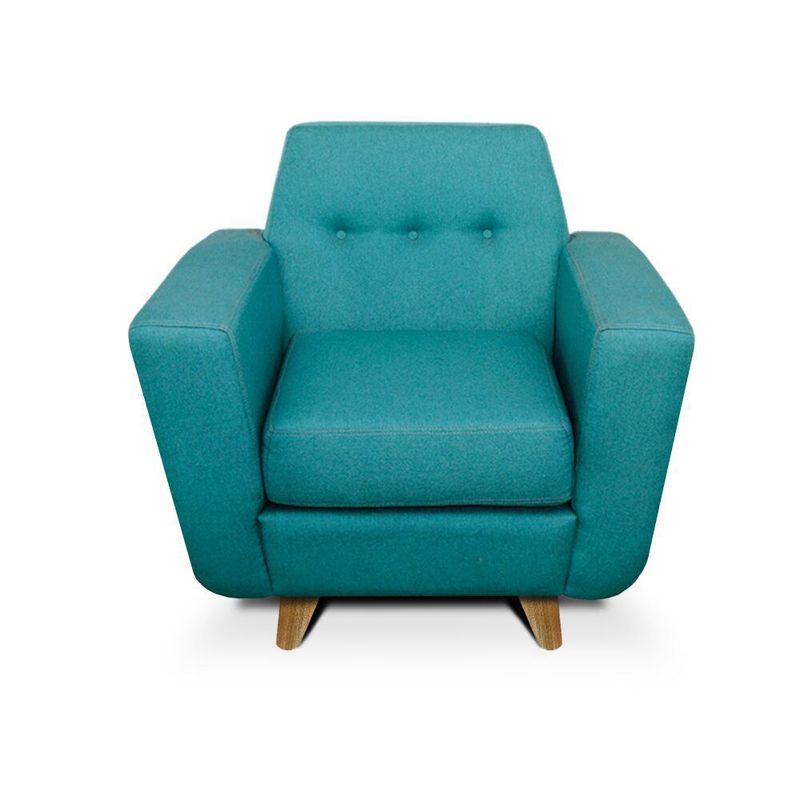 MUEBLES ONLINE - Poltrona mouret azul turquesa patas de madera