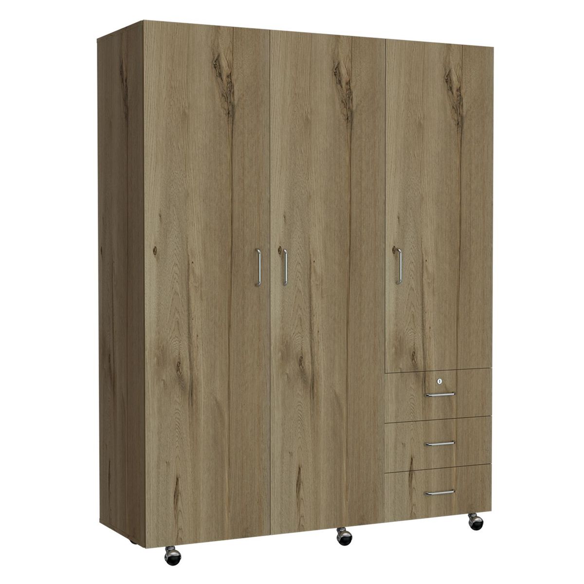 RTA MUEBLES - Closet Moderno en Aglomerado MDP 3 Puertas 3 Cajones 180 x 140 x 48 cm RTA Design  - Mueble