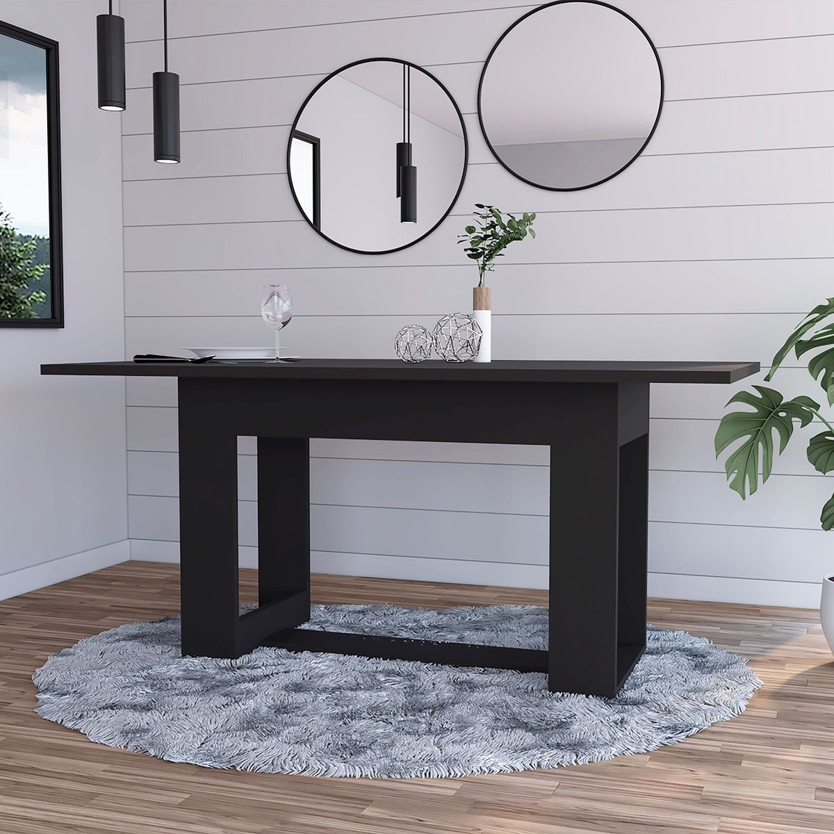 RTA MUEBLES - Mesa de Comedor Moderna para 4 Personas en Aglomerado MDP Rectangular RTA Muebles