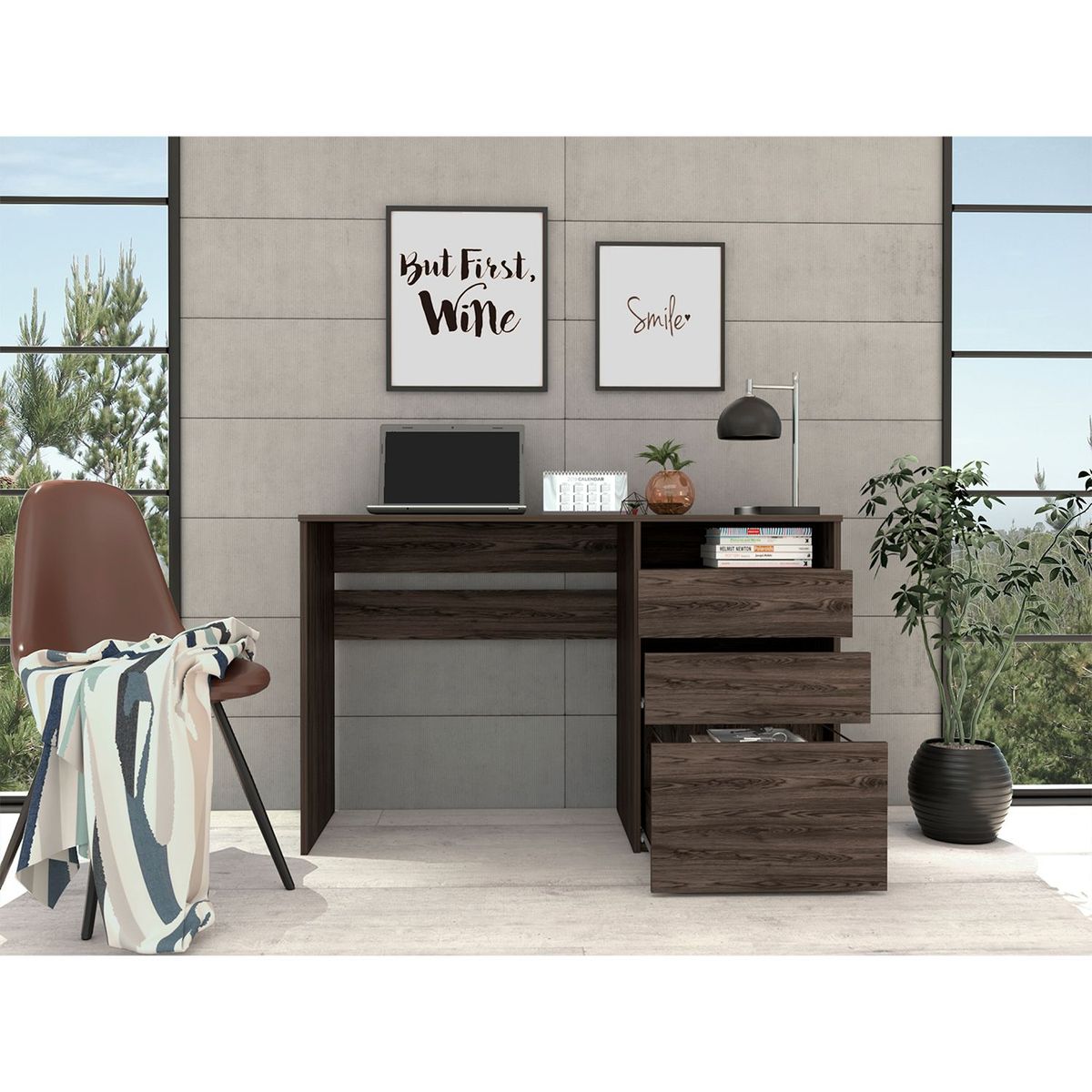 RTA MUEBLES - Escritorio Moderno 120.5 x 75 x 42 cm RTA