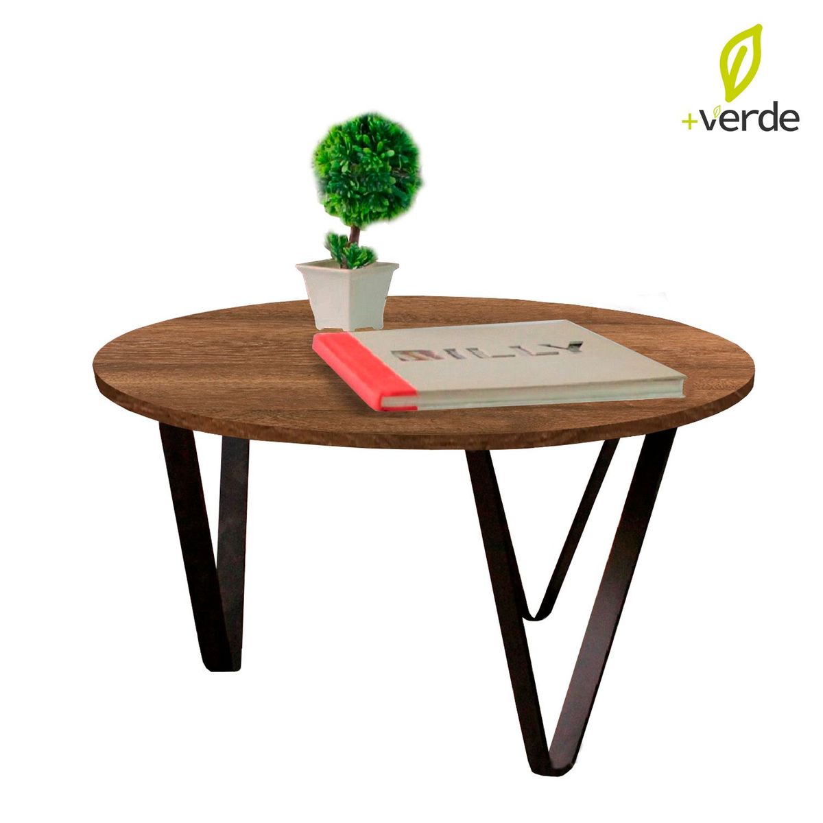 DKO DESIGN - Mesa de Centro Moderna Redonda  en Melamina  60 x 35 x 60 cm DKO Design  - Mueble