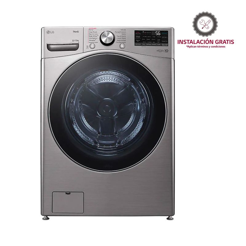 LG - Lavadora Secadora LG Eléctrica 22 kg WD22VV2S6BR