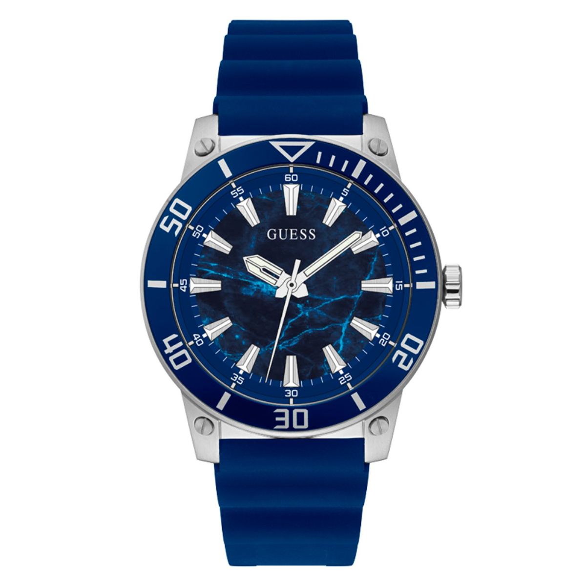 GUESS - Reloj Guess para Hombre Quartz. Reloj análogo Azul Caucho