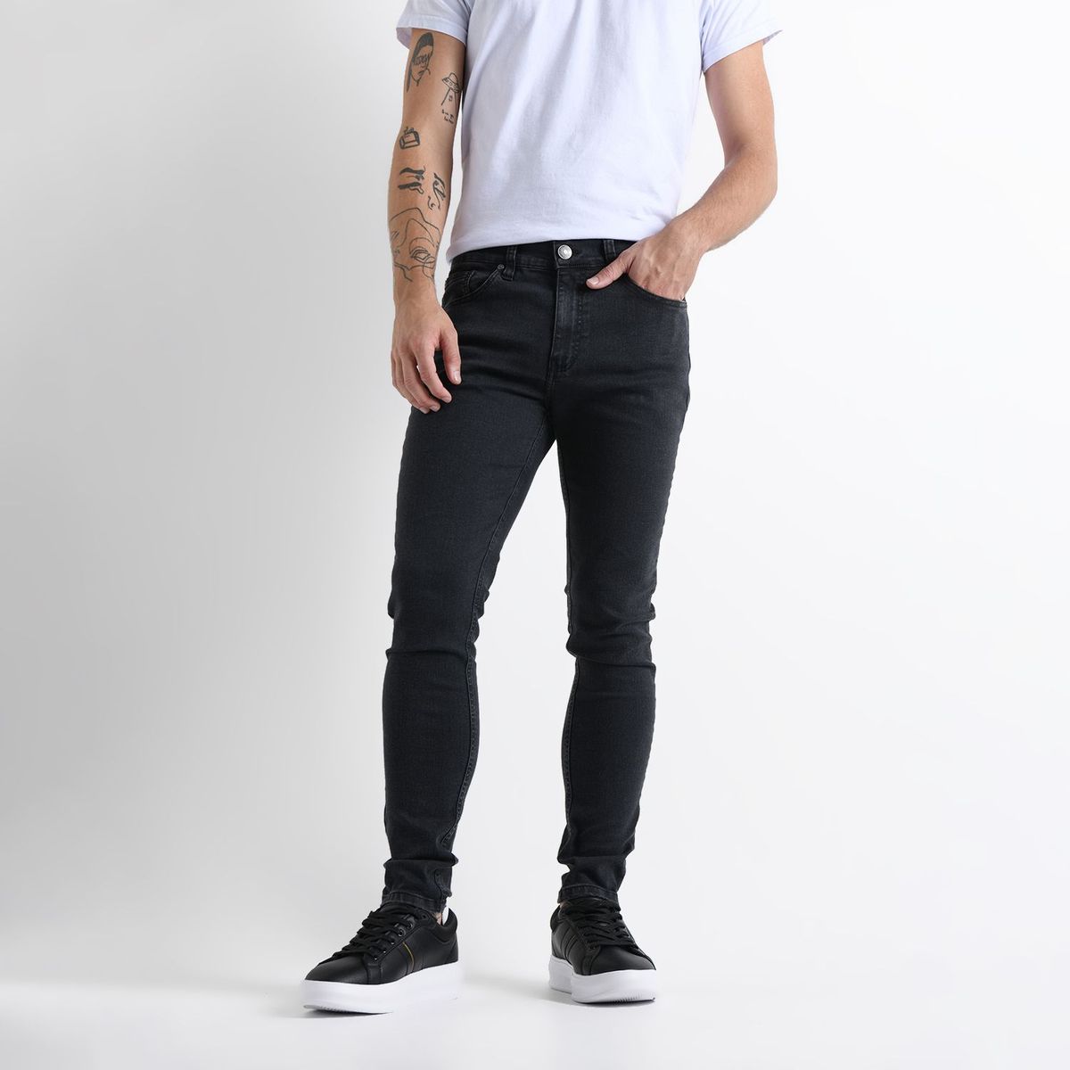 BEARCLIFF - Jean 5 Bolsillos Hombre Skinny de Algodón Largo 32 Bearcliff