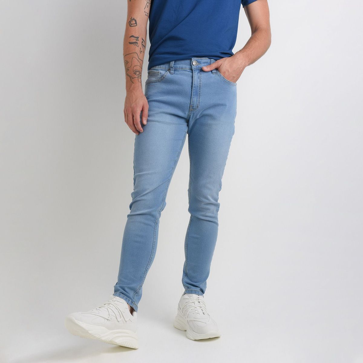 BEARCLIFF - Jean 5 Bolsillos Hombre Skinny de Algodón Largo 32 Bearcliff