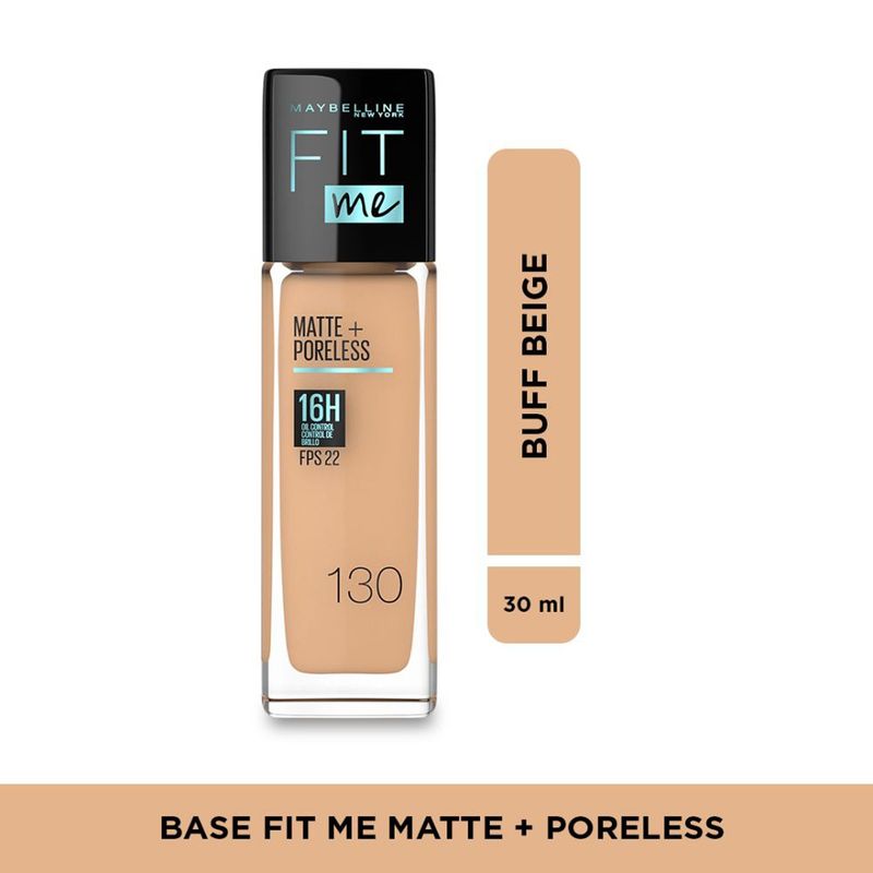 MAYBELLINE - Base de maquillaje Líquida Fit Me Matte Poreless Natural Buff Maybelline 30 ml