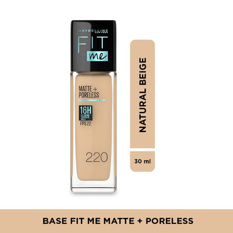 MAYBELLINE - Base de maquillaje Líquida Fit Me Matte Poreless Natural Buff Maybelline 30 ml