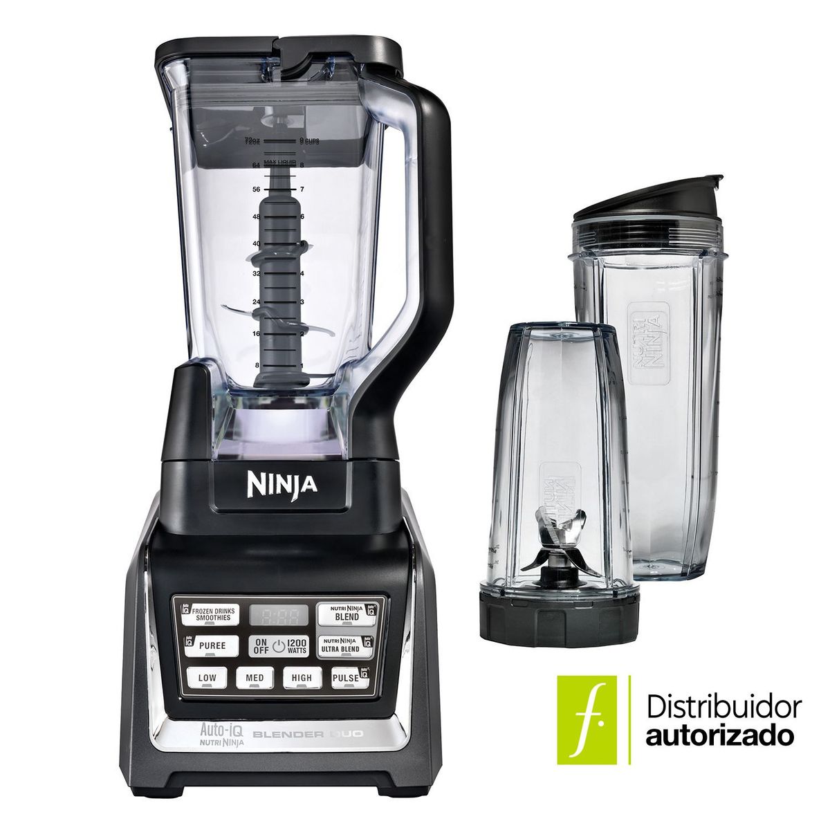 NINJA - Licuadora Ninja Profesional BL641 7 Velocidades 1200 W + 2 Vasos Personales