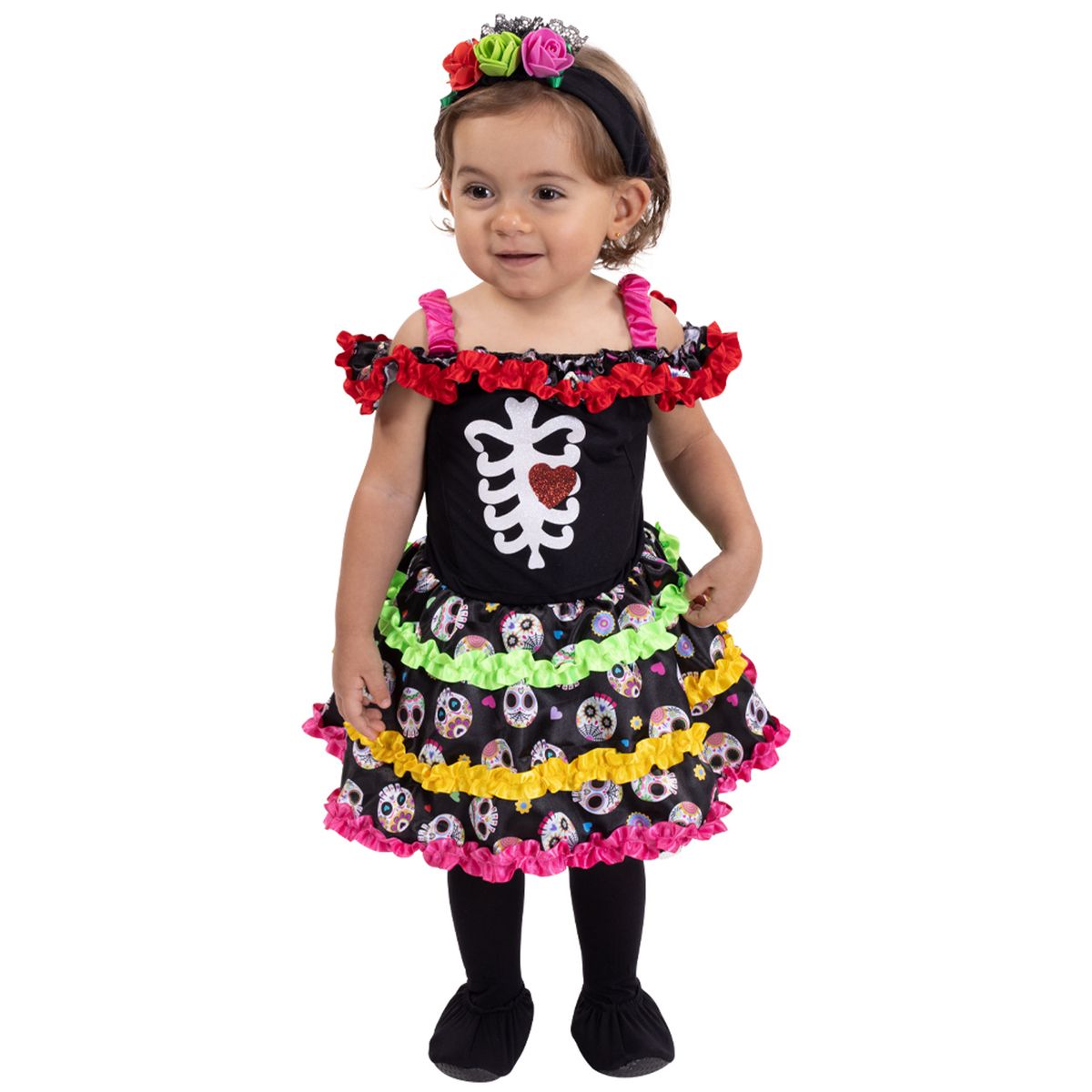 FANTASTIC NIGHT - Disfraz para Bebé Catrina Mexicana Fantasía