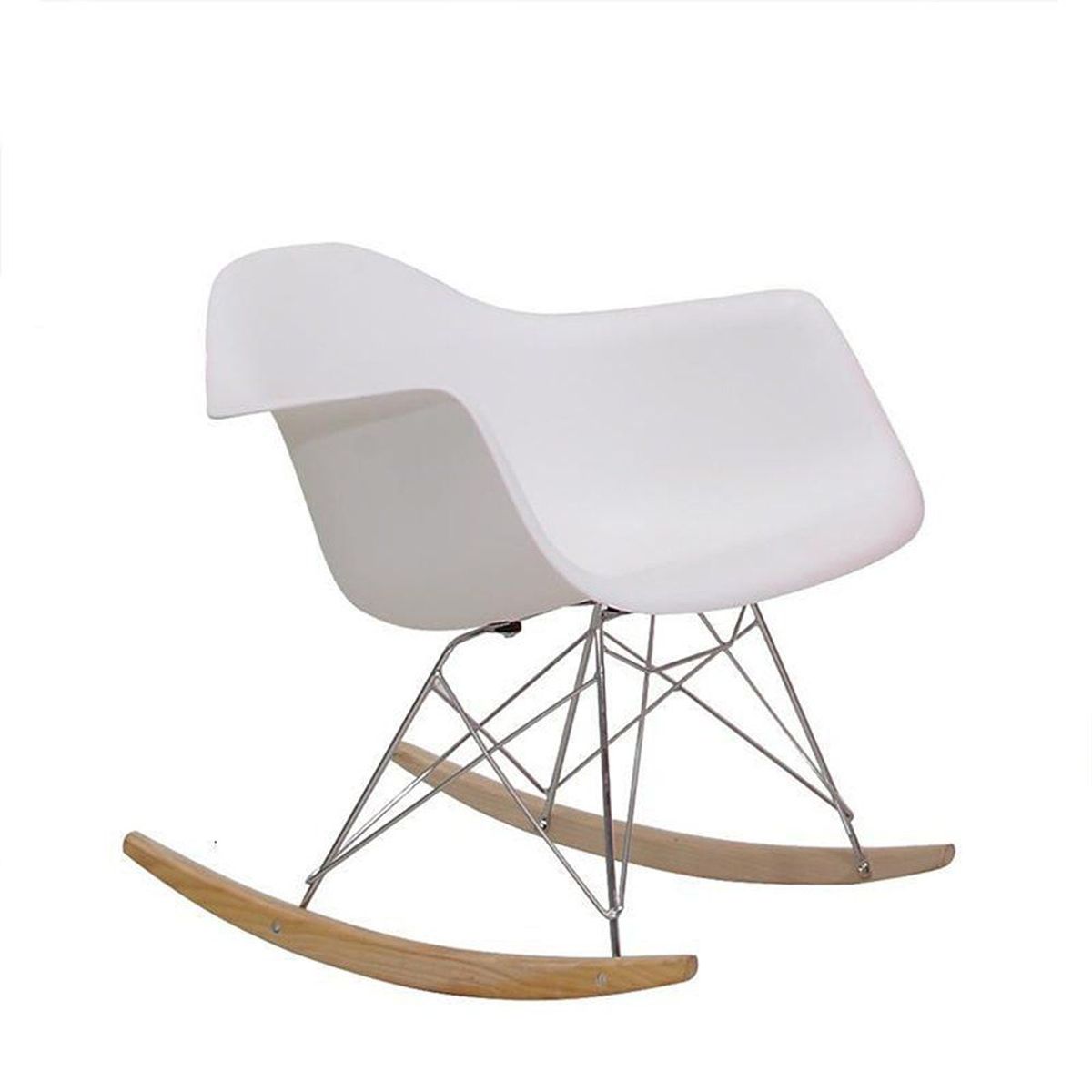 EKONOMODO - Silla Eames Mecedora 70X62.5X40 Blanco