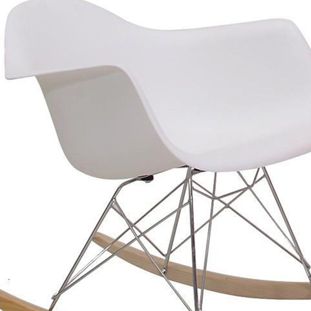 EKONOMODO - Silla Eames Mecedora 70X62.5X40 Blanco