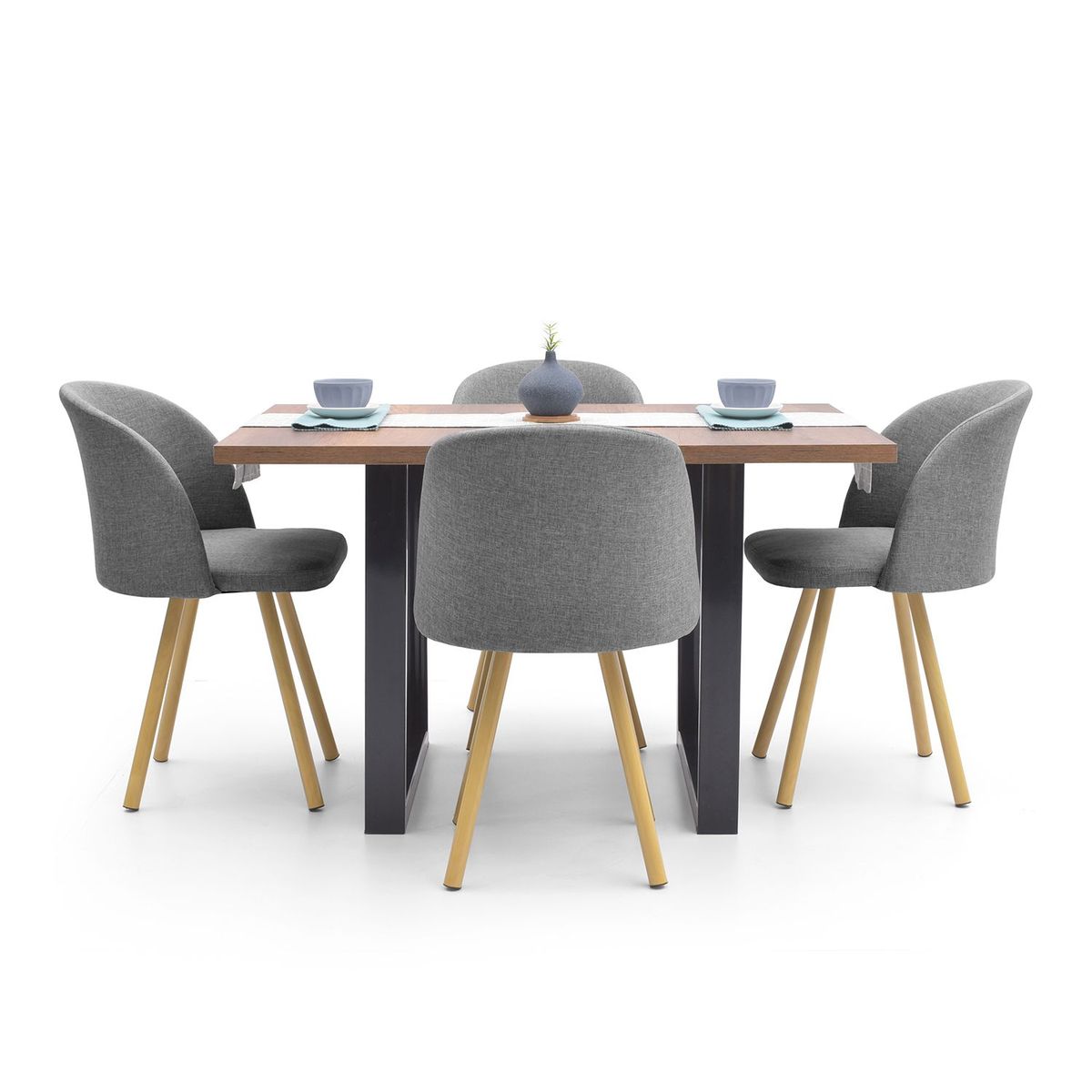 HOGAR VENECIA - Juego de Comedor Moderno para 4 Personas (Comedor + 4 Sillas) Mica