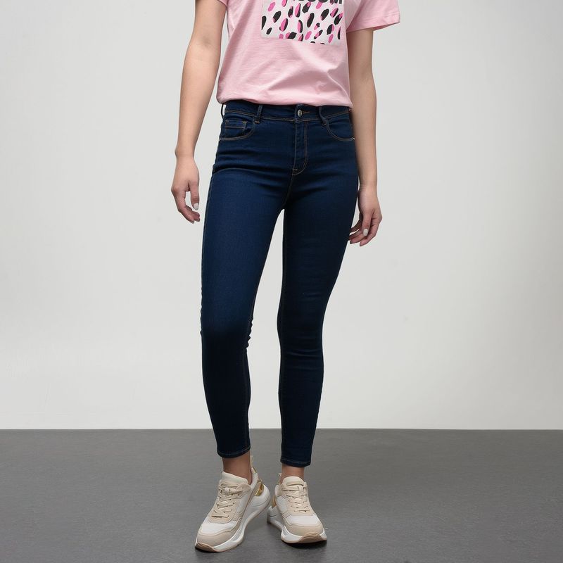 BASEMENT - Jean Skinny para Mujer Tiro medio de Algodón Basement