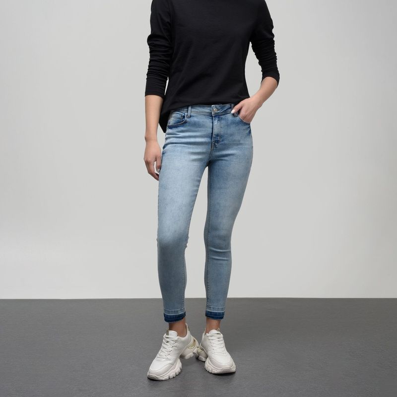 BASEMENT - Jean Skinny para Mujer Tiro medio de Algodón Basement