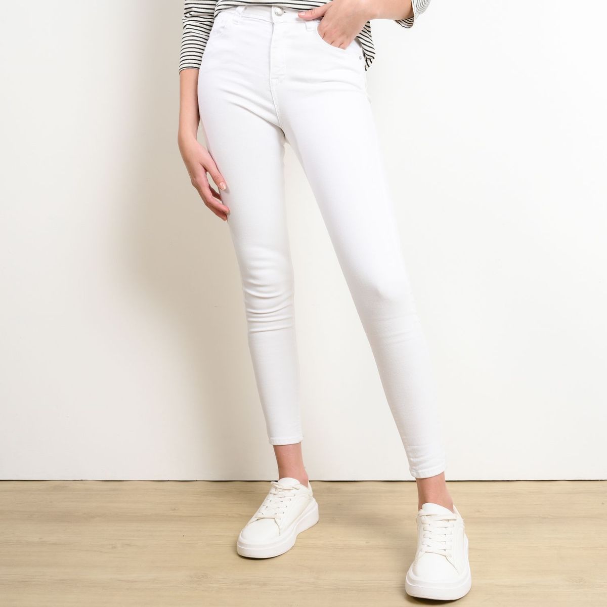 BASEMENT - Jean Skinny para Mujer Tiro medio de Algodón Basement