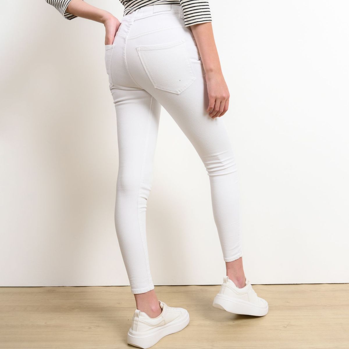 BASEMENT - Jean Skinny para Mujer Tiro medio de Algodón Basement