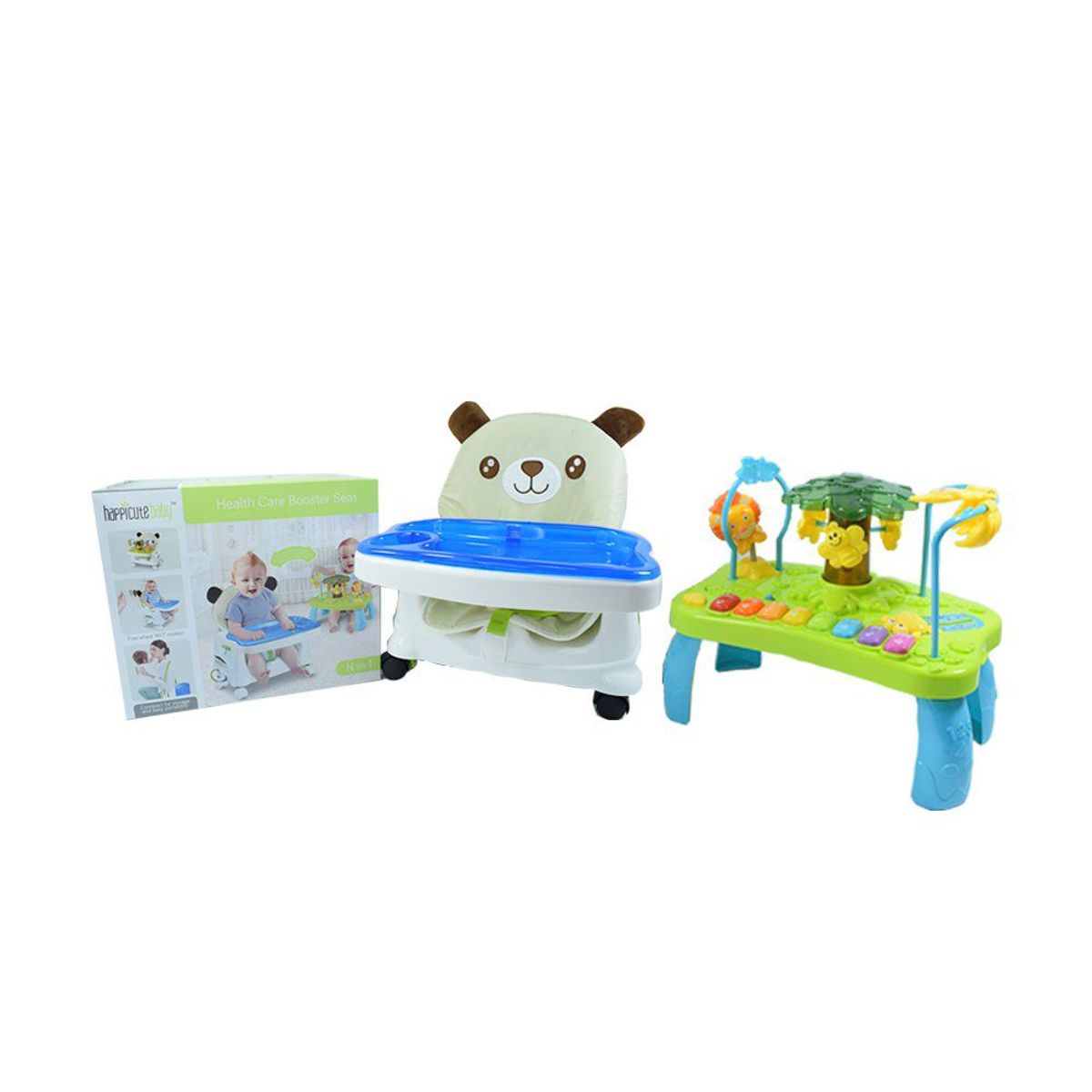 OTROS LICENCIADOS - Silla para comer con actividades diseño panda azul
