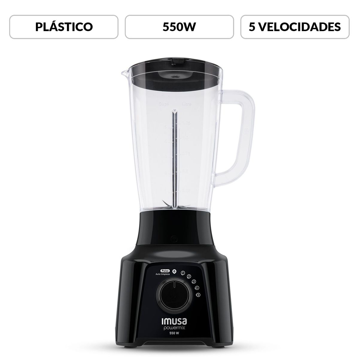 IMUSA - Licuadora Imusa PowerMix Plus 5 Velocidades 550W