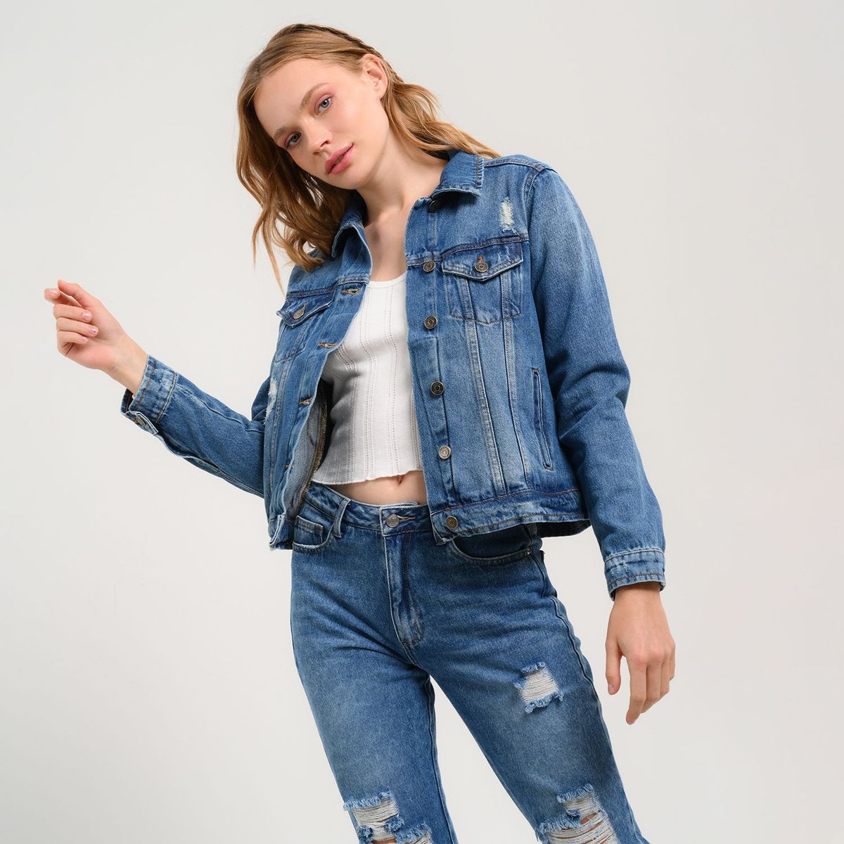 SYBILLA - Chaqueta de jean para Mujer de Algodón Sybilla