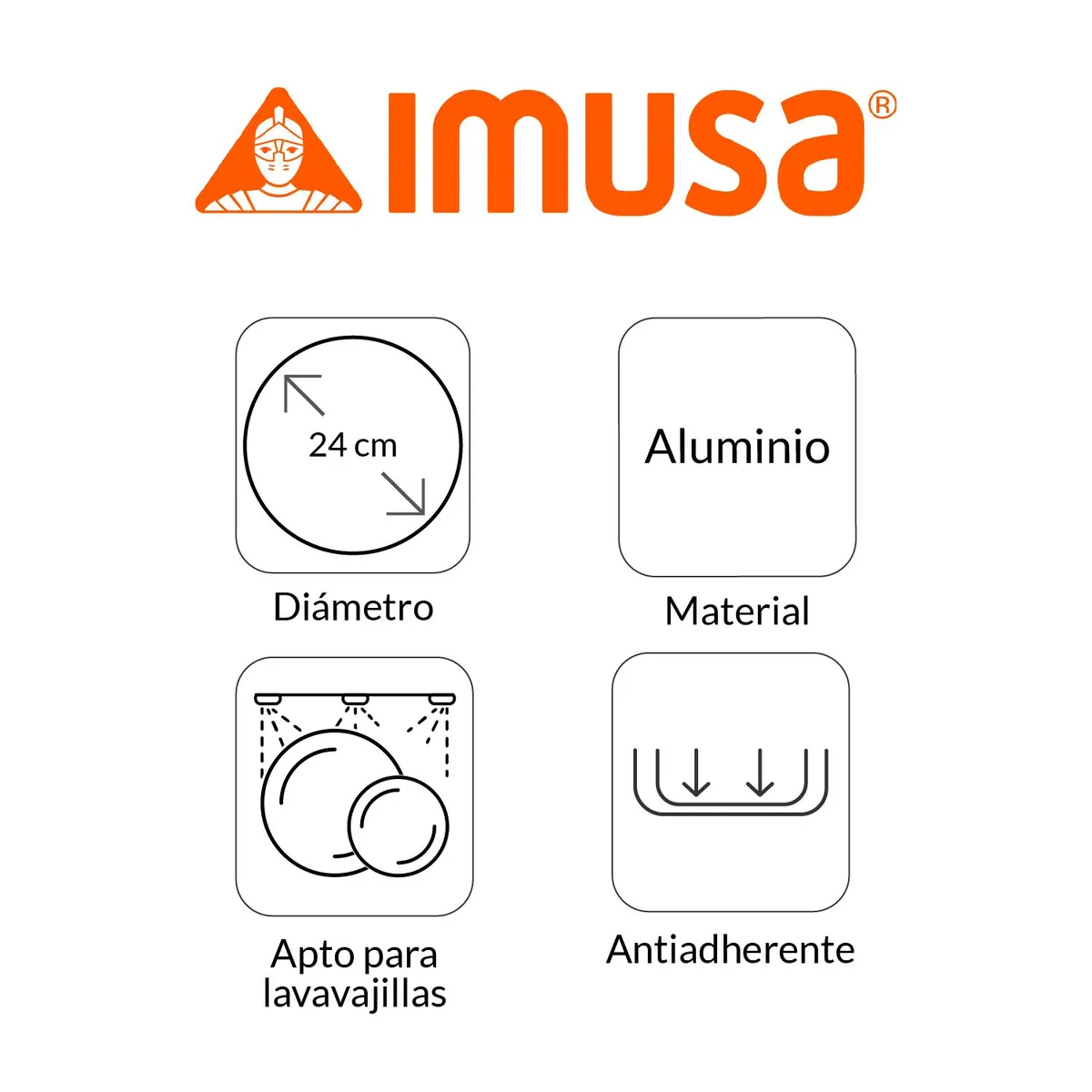 IMUSA - Wok Imusa Talent Antiadherente Aluminio 24 cm