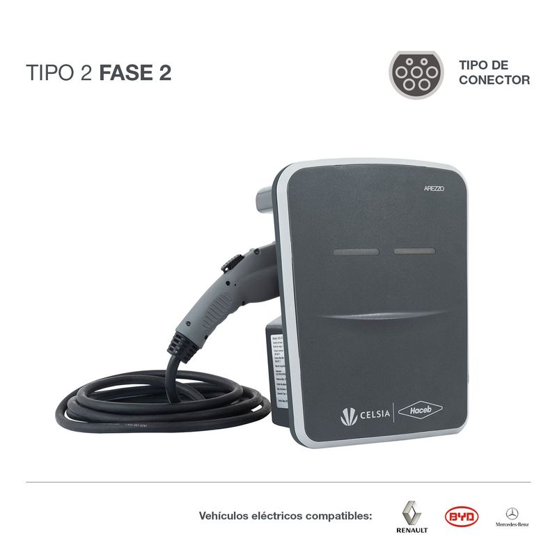 CELSIA - Cargador para vehículos eléctricos T2 F2