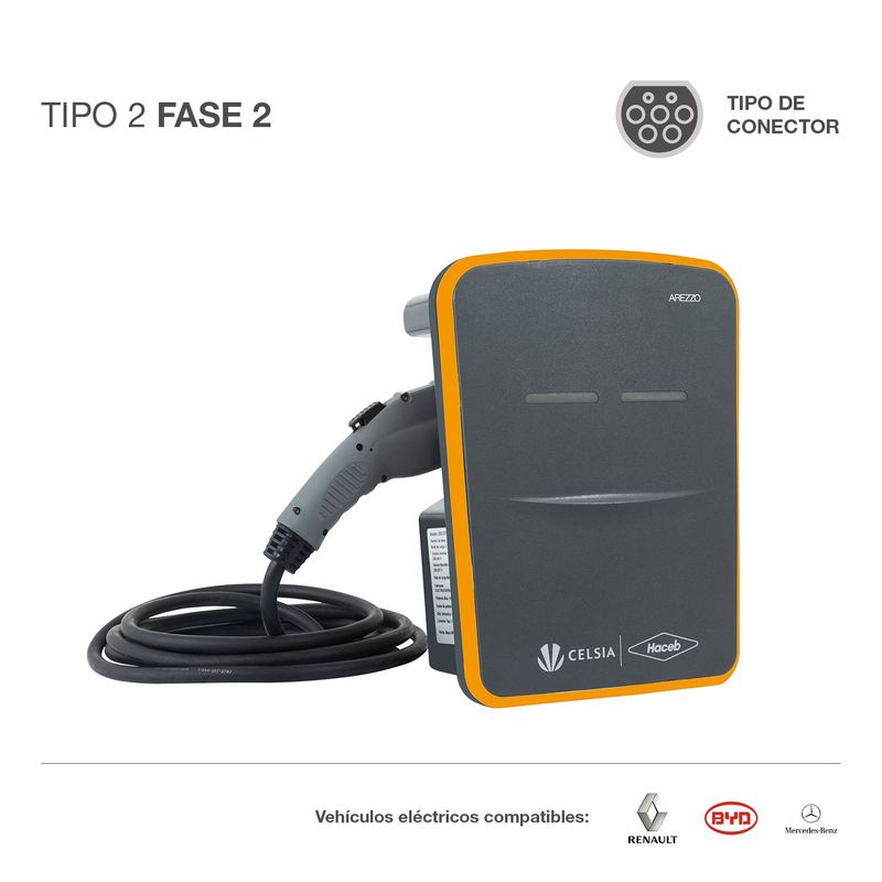 CELSIA - Cargador para vehículos eléctricos T2 F2