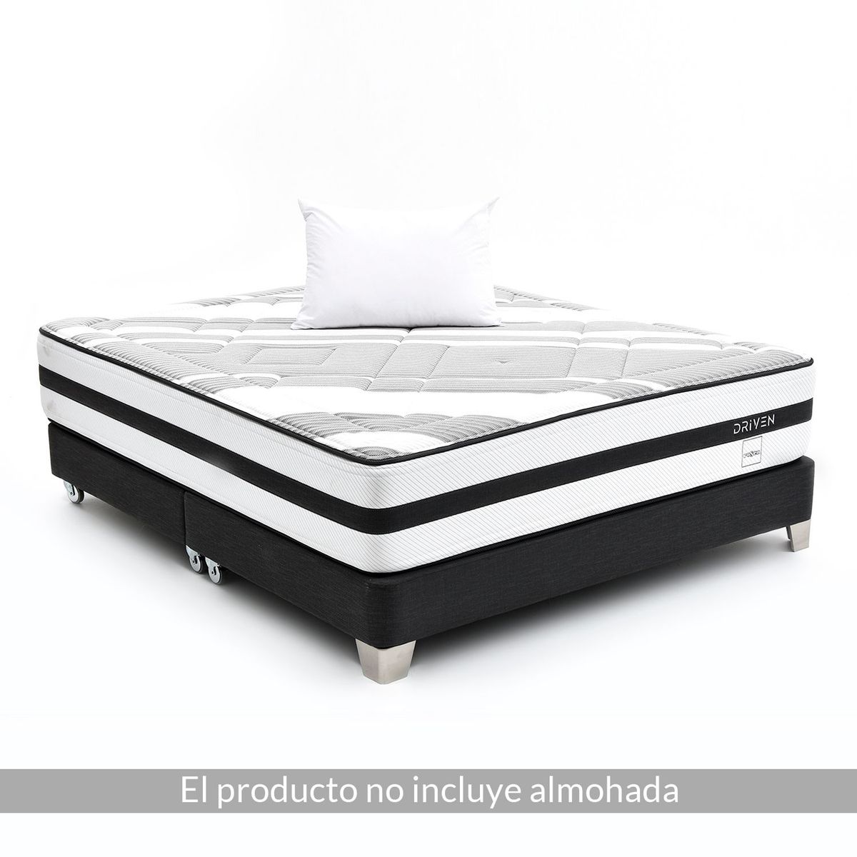COLCHONES ROSEN - Colchón con basecama Queen Látex Driven 160 x 190 cm + Almohadas Colchones Rosen