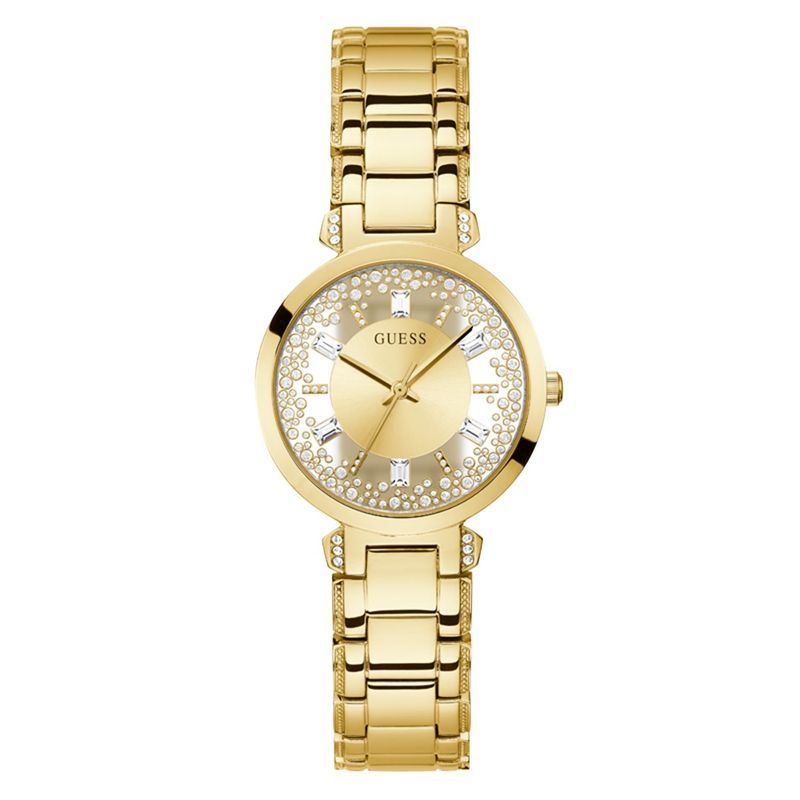 GUESS - Reloj Guess para Mujer Crystal. Reloj análogo Dorado Acero inoxidable