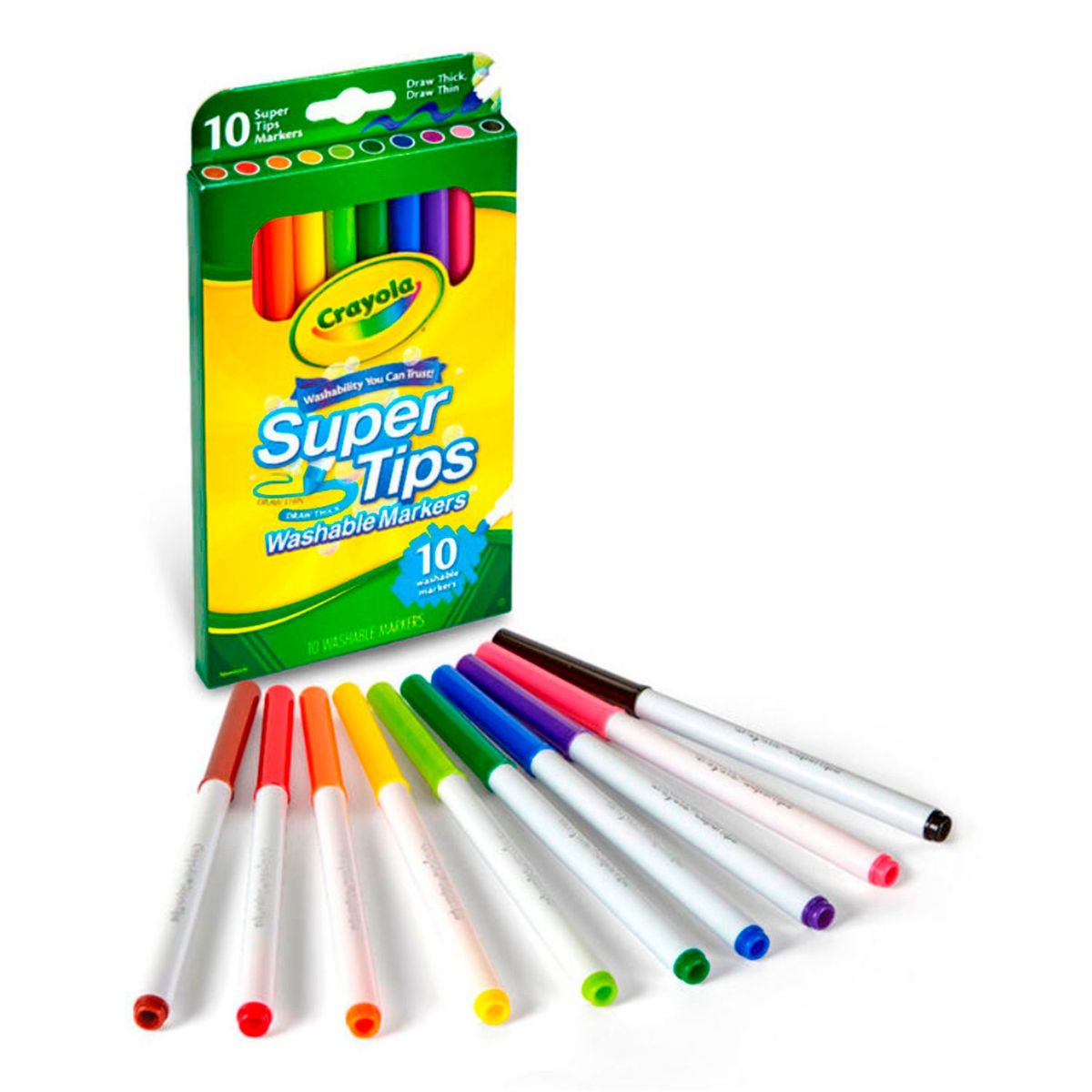 CRAYOLA - Marcadores Lavables Súper Tips x10