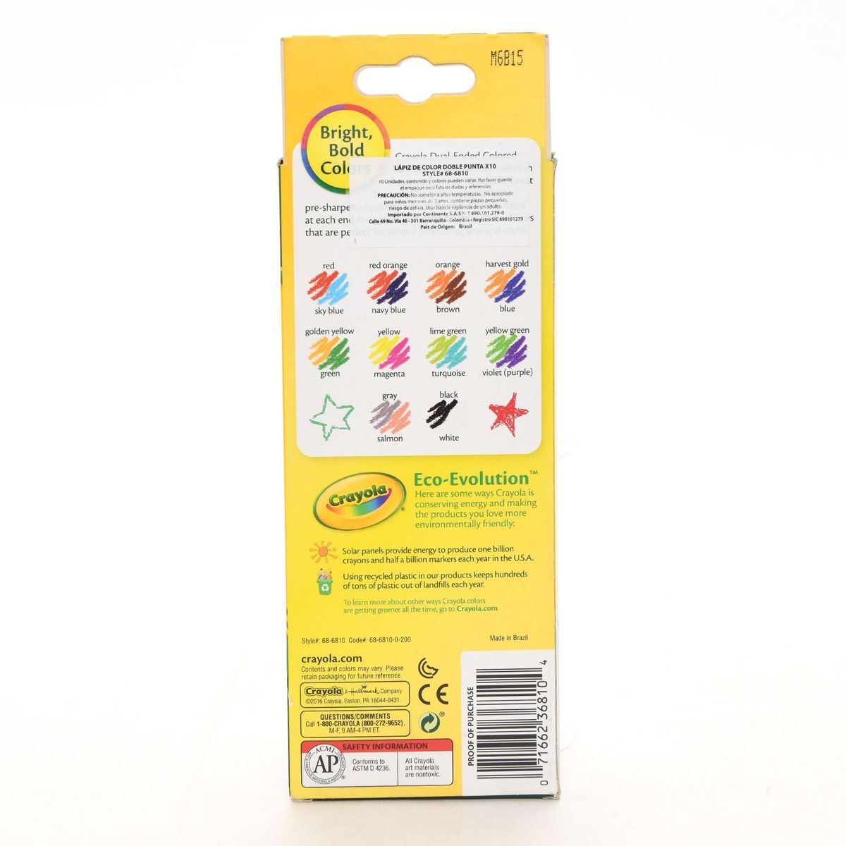 CRAYOLA - Lápiz de color Doble Punta x10