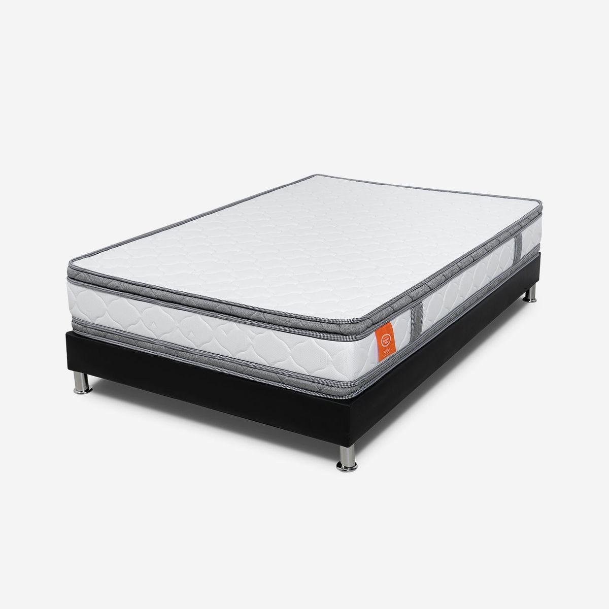 COLCHONES ROMANCE RELAX - Colchón con Base Cama Queen Firmeza Media Espumado con Doble Pillow Intense Foam 160 x 190 cm Romance Relax