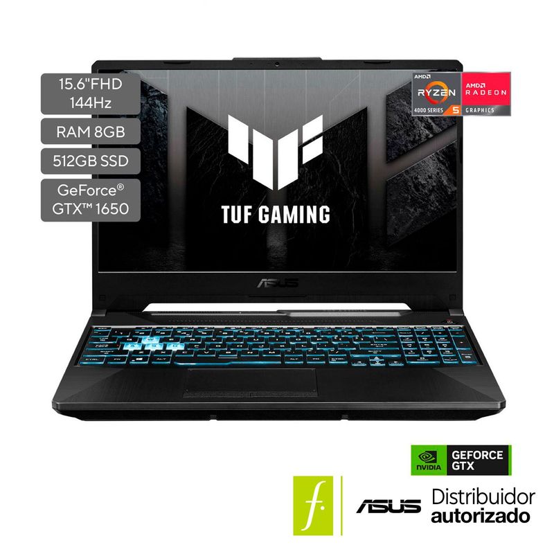 ASUS - Gamer Asus AMD RYZEN R5 8GB 512GB Nvidia Geforce Gtx 1650 Windows 11 Home 15.6 pulgadas TUF Gaming A15 - FA506IHRB Ryzen 5