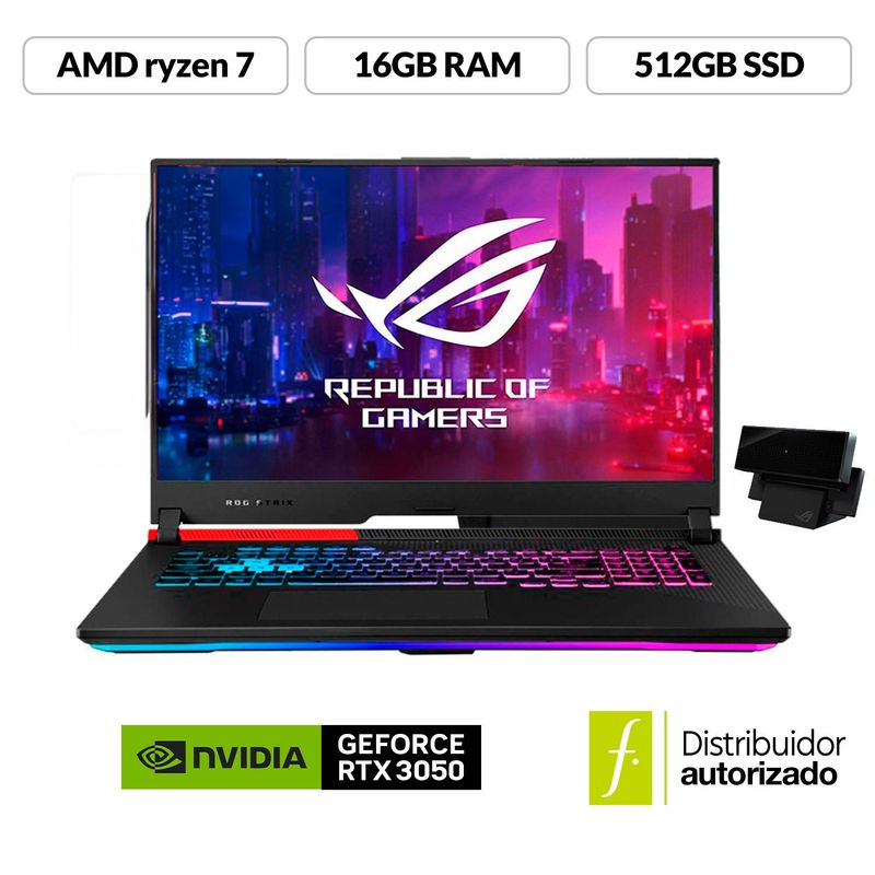 ASUS - Portátil Gamer ROG Strix G15 | GeForce Rtx 3050 | AMD Ryzen 7 | 16GB RAM | 512GB SSD Almacenamiento | Windows 11 | 15.6 pulgadas | G513RC 15 Asus | Computador Portátil  + Game Pass