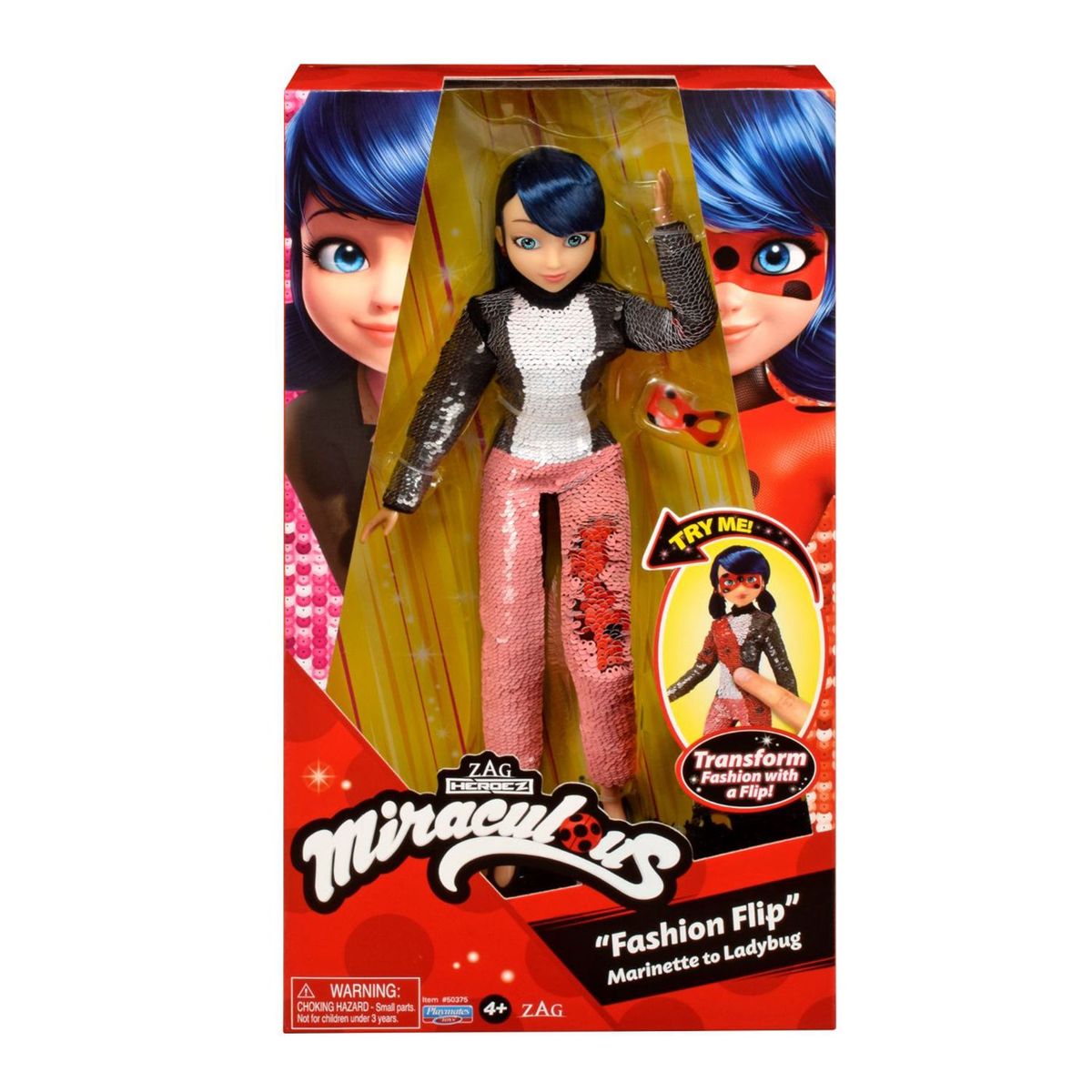  - Muñeca Miraculous Figura Flip Transformable Marinette/Ladybug