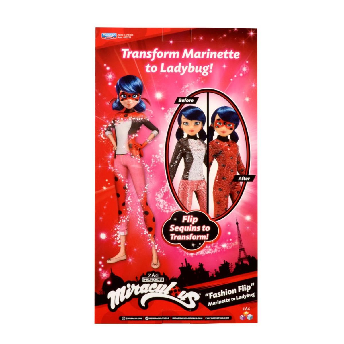  - Muñeca Miraculous Figura Flip Transformable Marinette/Ladybug