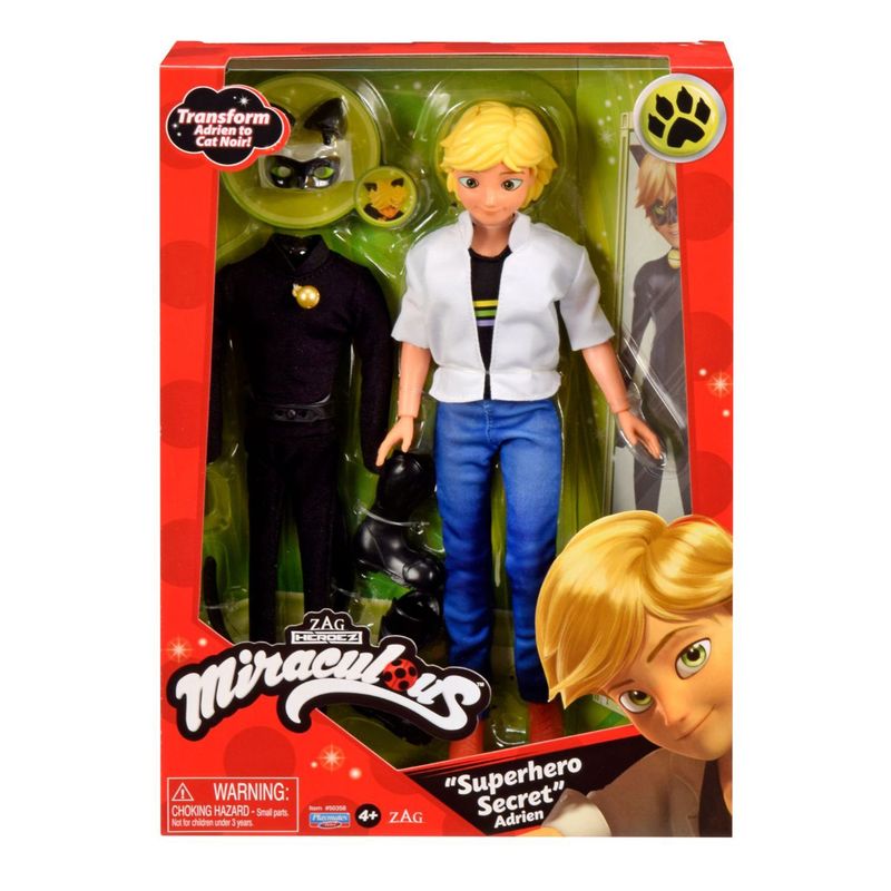  - Muñeca Miraculous Figura Adrien Super Héroe Secreto