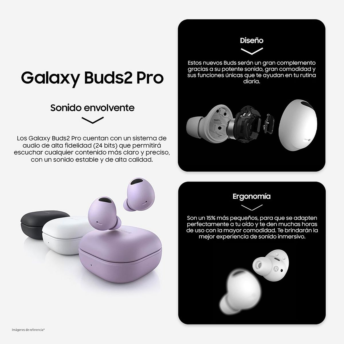 SAMSUNG - Audífonos Bluetooth Samsung Buds 2 PRO Noise cancelling