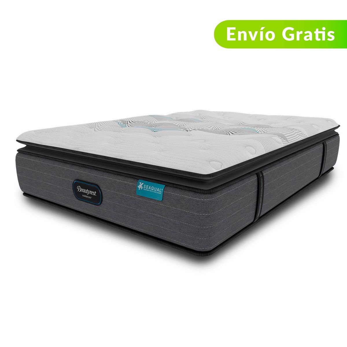 BEAUTYREST SIMMONS - Colchón Queen Firmeza Suave Ortopédico Resortado con Pillow Emerald 160 x 190 cm + Almohada Beautyrest
