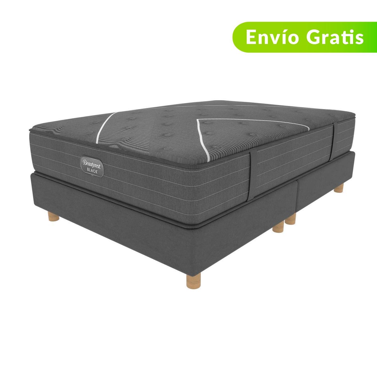BEAUTYREST SIMMONS - Colchón con Base Cama Semidoble Firmeza Media Ortopédico Resortado C-Class 120 x 190 cm Beautyrest