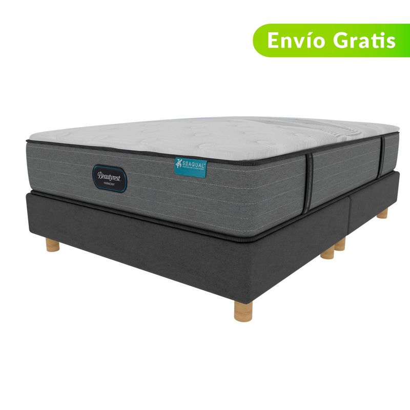 BEAUTYREST SIMMONS - Colchón con Base Cama Doble Firmeza Media Ortopédico Resortado Cayman 140 x 190 cm Beautyrest